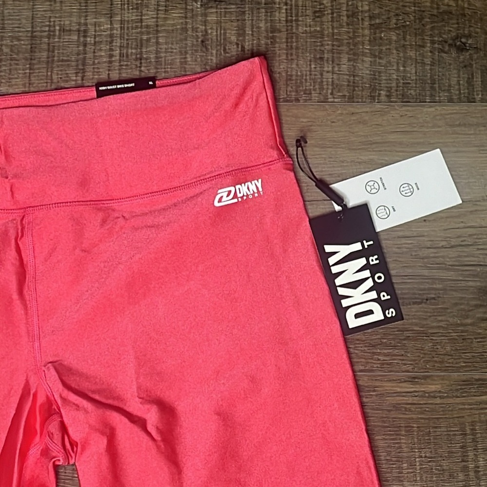 NWT DKNY High Waisted Bike Shorts Pink - Picture 3 of 8